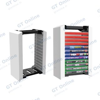 Support de rangement 12 boîtiers de jeux pour PlayStation 5 DOBE TP5-0520 — blanc