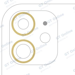 Anneau de contour de caméra arrière pour Apple iPhone 11 (jaune, lot de 2, lot de 10)