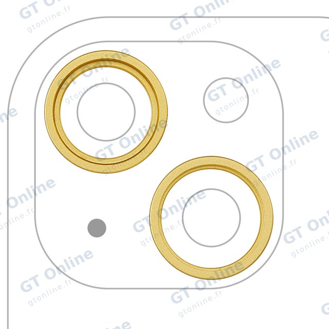Anneau de contour de caméra arrière pour Apple iPhone 14 / 14 Plus (lot de 2, jaune)