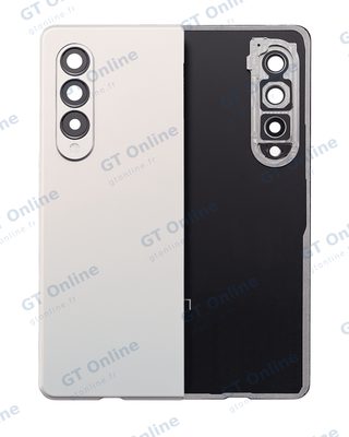 Vitre arrière avec protection des objectifs pour Samsung Galaxy Z Fold 3 5G (compatible, argent Phantom)