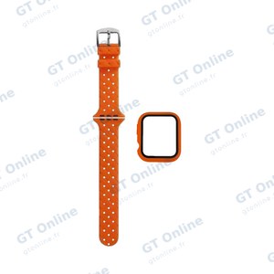 Protection Silicone pour Apple Watch 40mm avec Bracelet Boucle (12) Orange