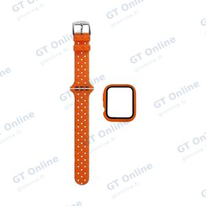 Protection Silicone pour Apple Watch 38mm avec Bracelet Boucle (12) Orange