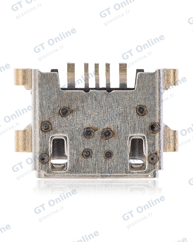 Connecteur de charge à souder — format Micro B, 5 broches, 4 points de fixation (C116)