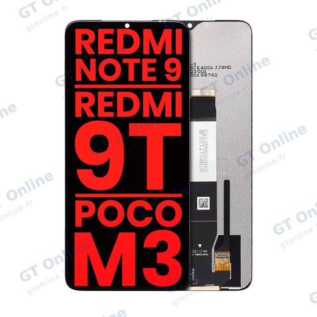 Écran pour Xiaomi Redmi Note 9 4G / Redmi 9T / Poco M3 / Redmi 9 Power (compatible premium, toutes couleurs)