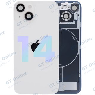Vitre arrière avec MagSafe, NFC et nappe flash pour Apple iPhone 14 (pack service origine, lumière stellaire)