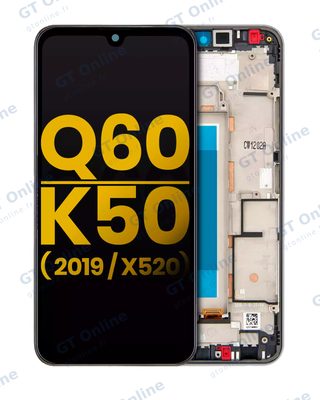 Écran LCD avec châssis pour LG Q60 (version simple SIM) / K50 (2019 / X520) (reconditionné, argent)