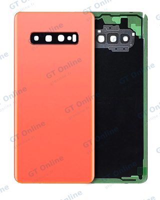 Vitre arrière pour Samsung Galaxy S10 Plus (sans logo, compatible premium, Flamingo Pink)