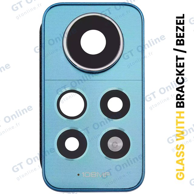 Lentille de caméra arrière avec support et anneau pour Xiaomi Redmi Note 12 Pro 4G (Star Blue)