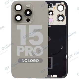 Vitre arrière pour Apple iPhone 15 Pro (sans logo, compatible, titane naturel) — réf. 107082130571