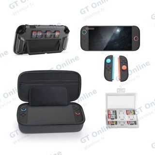 Kit d’accessoires 10 pièces pour Nintendo Switch 2 (housse, coque, boîtier de cartes, capuchons) DOBE TNS-5112 — noir