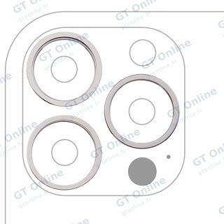 Anneau de contour de caméra arrière pour Apple iPhone 13 Pro / 13 Pro Max (lot de 3, argent, lot de 10)