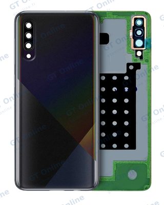 Vitre arrière pour Samsung Galaxy A30S (A307 / 2019) (pack service origine, noir)