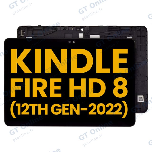 Écran LCD avec châssis pour Amazon Kindle Fire HD 8 (12th Gen, 2022) (reconditionné, toutes couleurs)