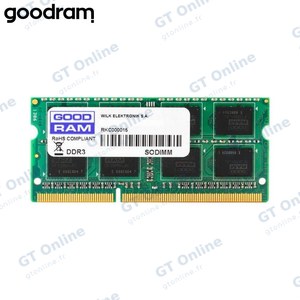 Barrette de RAM Goodram 8GB PC3-12800 SODIMM DDR3 (1600MHz CL11 512×8 1,35V) GR1600S3V64L11/8G