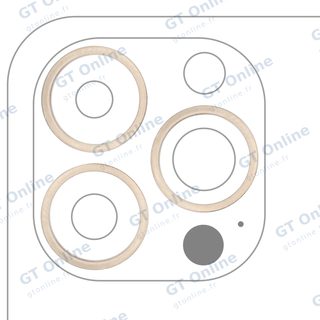Anneau de contour de caméra arrière pour Apple iPhone 13 Pro / 13 Pro Max (or, lot de 3)