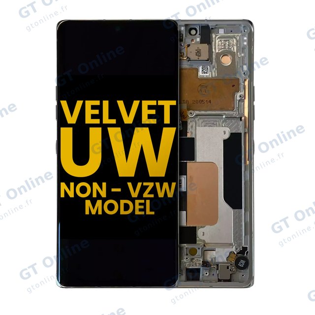 Écran OLED avec châssis pour LG Velvet 5G (Non-Verizon 5G UW Frame) (reconditionné, argent)