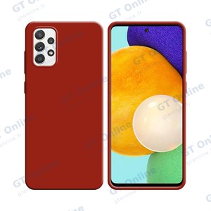 Coque Silicone Compatible pour Samsung Galaxy A52 5G A526/Galaxy A52 4G A525/Galaxy A52s 5G A528 (#1) Rouge