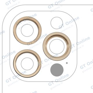 Anneau de contour de caméra arrière pour Apple iPhone 12 Pro (or, lot de 3)