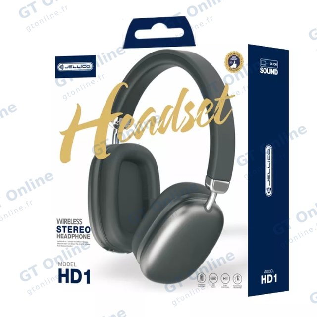 Casque audio sans fil Bluetooth JELLICO HD1 — noir