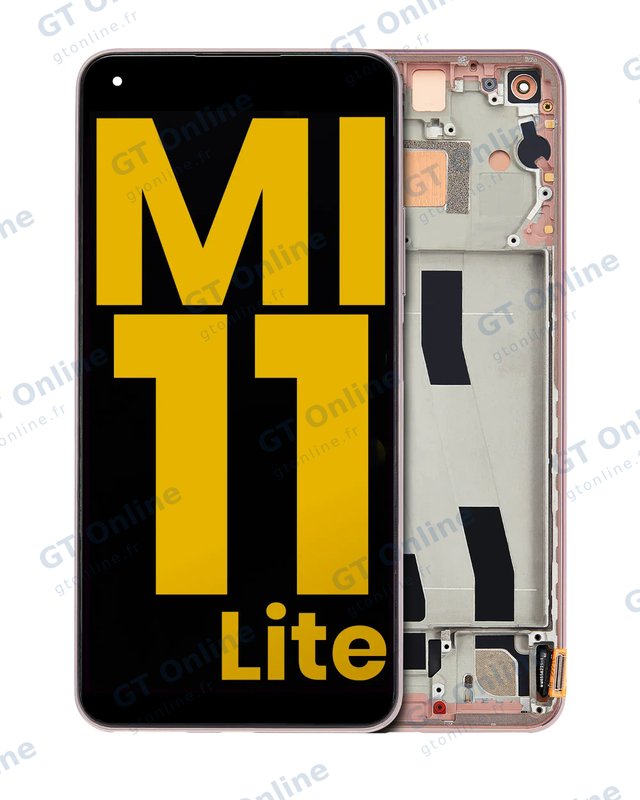 Écran OLED avec châssis pour Xiaomi Mi 11 Lite / Xiaomi Mi 11 Lite 5G (reconditionné, Peach Pink)