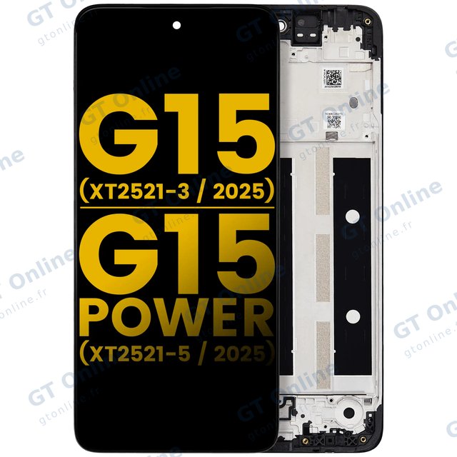 Écran pour Motorola Moto G15 (XT2521-3 /2025) / G15 Power (XT2521-5 /2025) (reconditionné, toutes couleurs)