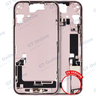 Châssis pour Apple iPhone 15 (version US, origine d'occasion — grade A, rose)