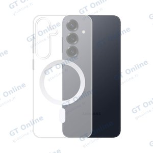 Coque Silicone MagSafe Compatible pour Samsung Galaxy S25 Plus S936 Transparent