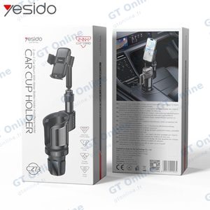 Support Smartphone pour Voiture avec Porte Gobelet Yesido C273 Noir — vue 2