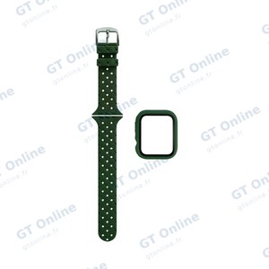 Protection Silicone pour Apple Watch 42mm avec Bracelet Boucle (6) Vert Militaire