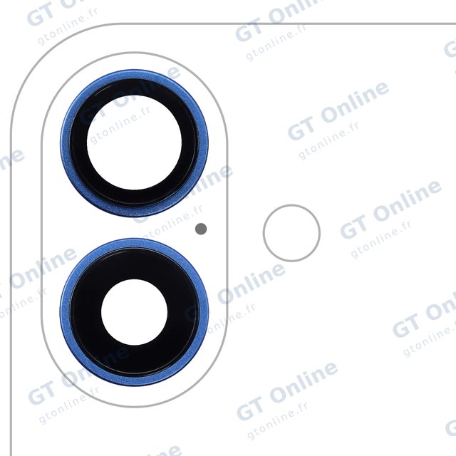 Lentille de caméra arrière avec support et anneau pour Apple iPhone 16 / 16 Plus (lot de 2, premium, bleu outremer)