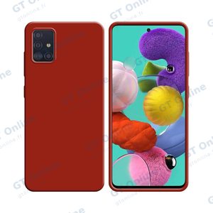 Coque Silicone Compatible pour Samsung Galaxy A51 A515 (#1) Rouge