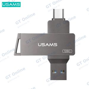 Clé USB Usams US-ZB201 Type C + USB 3.0 (128GB) Noir