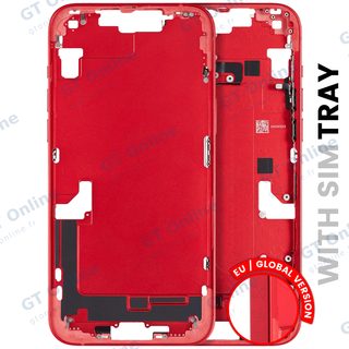 Châssis pour Apple iPhone 14 Plus (version EU, origine d'occasion — grade B, rouge) — Châssis central avec petites pièces