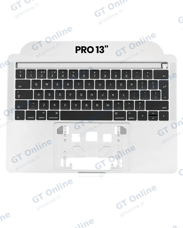 Châssis supérieur avec clavier ISO UK pour Apple MacBook Pro 13" A1989 (2018-2019) (origine d'occasion, argent)