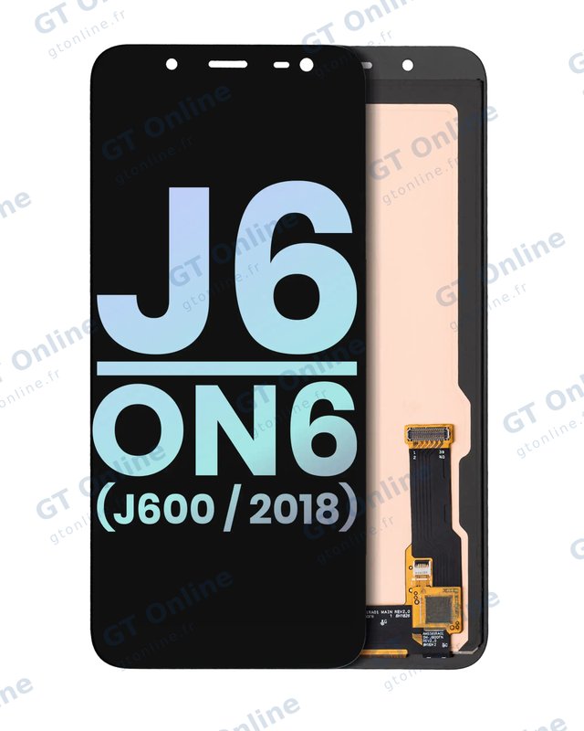 Écran OLED sans châssis pour Samsung Galaxy J6 / On6 (J600 / 2018) (pack service origine, noir)