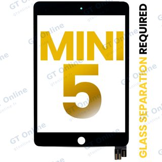 Vitre tactile pour Apple iPad Mini 5 (OCA préinstallé, séparation de la vitre requise, premium, noir)