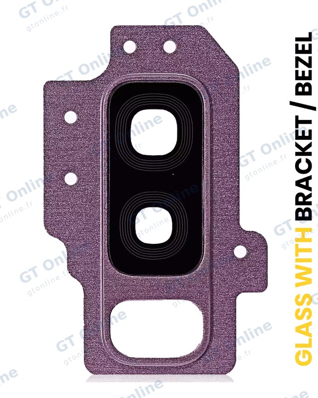 Lentille de caméra arrière avec support et anneau pour Samsung Galaxy S9 Plus (violet)