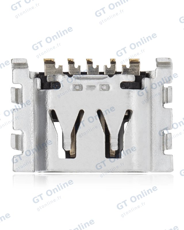 Connecteur de charge à souder — format Micro B, 5 broches, 6 points de fixation (C241)
