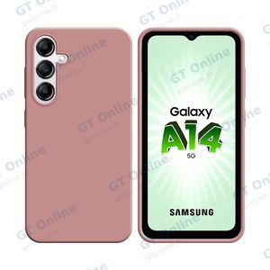Coque Silicone Compatible pour Samsung Galaxy A14 5G A146P/Galaxy A14 4G A145 (#17) Rose
