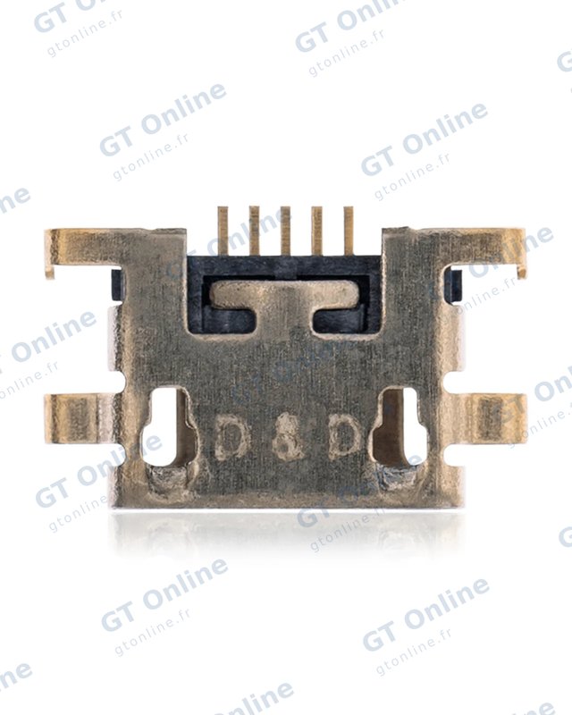 Connecteur de charge à souder — format Micro B, 5 broches, 4 points de fixation (C124)