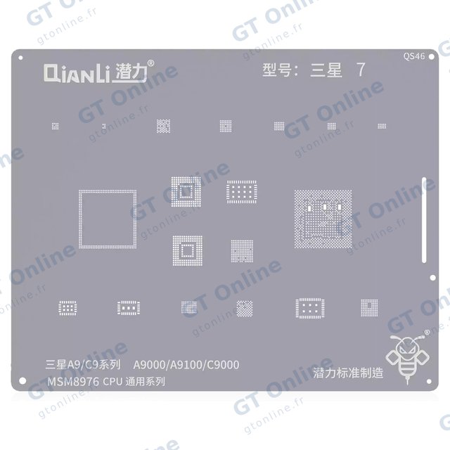 Pochoir de rebillage Qianli Bumblebee QS46 CPU universel pour Samsung A9 (A9000 / A9100 / C9000) (MSM8976)