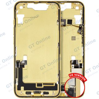 Châssis pour Apple iPhone 14 (version US, origine d'occasion — grade A, jaune)