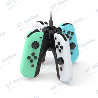 Station de charge pour 4 manettes Joy-Con de Nintendo Switch DOBE TNS-1180 — bleu/vert/blanc