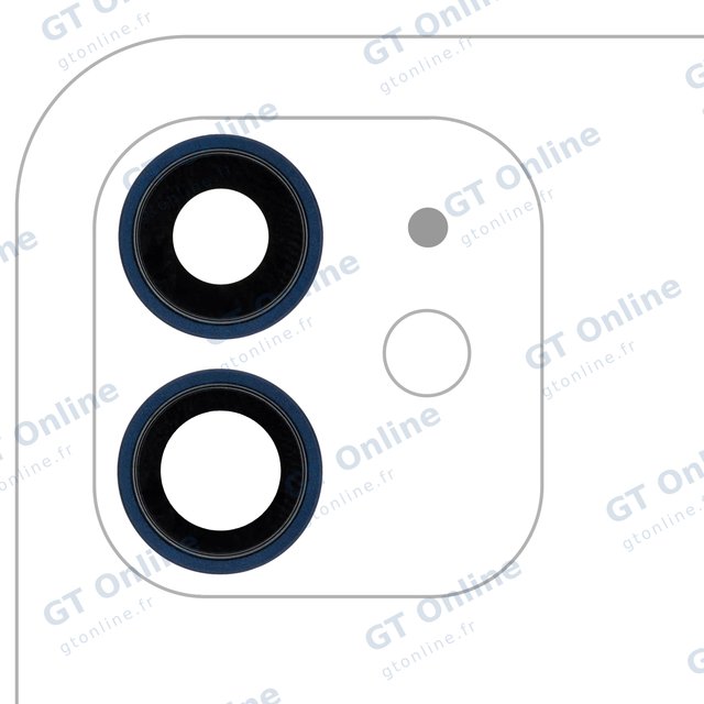 Lentille de caméra arrière avec support et anneau pour Apple iPhone 12 / 12 Mini (Real Sapphire, premium, bleu)