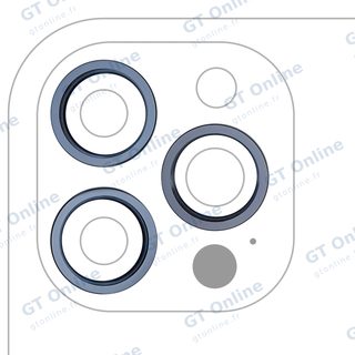 Anneau de contour de caméra arrière pour Apple iPhone 12 Pro Max (bleu pacifique, lot de 3, lot de 10)