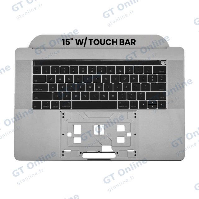 Châssis supérieur avec clavier ANSI US pour Apple MacBook Pro 15" A1707 (2016-2017) (origine d'occasion, gris sidéral) — réf. 107082073343