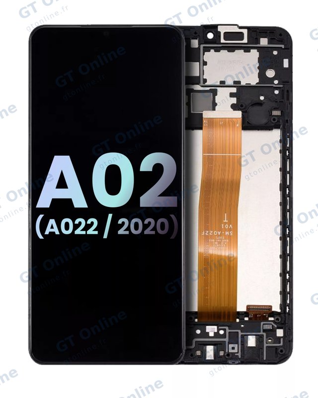 Écran LCD avec châssis pour Samsung Galaxy A02 (A022) (pack service origine, toutes couleurs) — vue 1