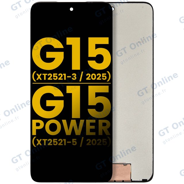 Écran pour Motorola Moto G15 (XT2521-3 /2025) / G15 Power (XT2521-5 /2025) (reconditionné, toutes couleurs)