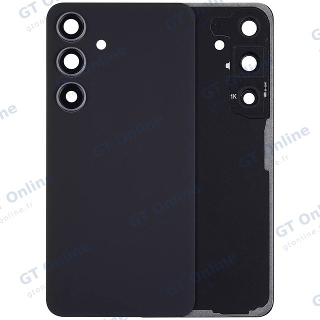 Vitre arrière pour Samsung Galaxy S24 5G (sans logo, compatible premium, Onyx Black)