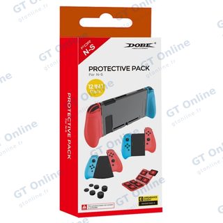 Kit d’accessoires 12 pièces pour Nintendo Switch (protection, rangement, support de manette) DOBE TNS-0162